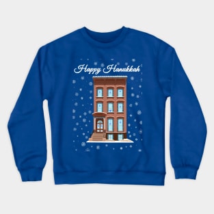 Happy Hanukkah Brooklyn Brownstone Crewneck Sweatshirt